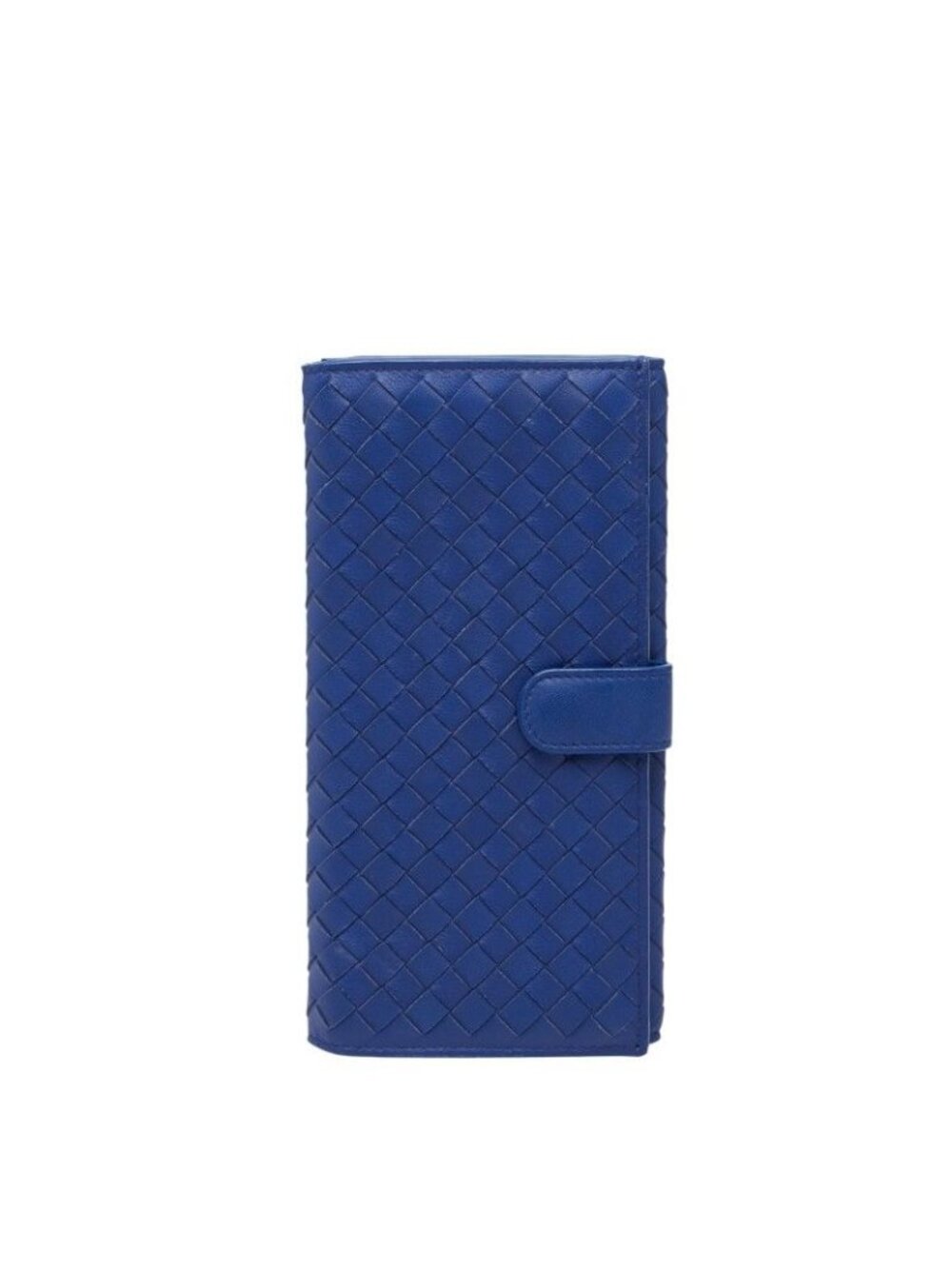 Bottega Veneta Intrecciato Wallet Blue Leather
